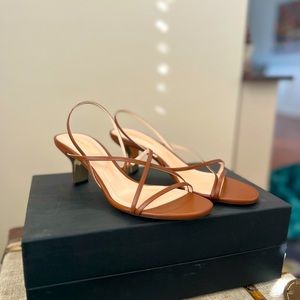 Nicholas Kirkwood Leeloo Stappy Tan Low Heels